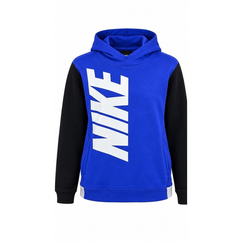 Nike Boys XL Core Amplify Pullover Hoodie Game Royal Blue Black Colorblock